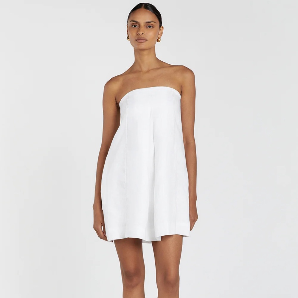NWT DISSH Simona White Linen Mini Dress